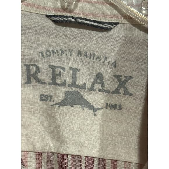 Tommy Bahama 100% Linen Long Sleeve XXLarge Purple/Pink / White Men's Button - Picture 6 of 8